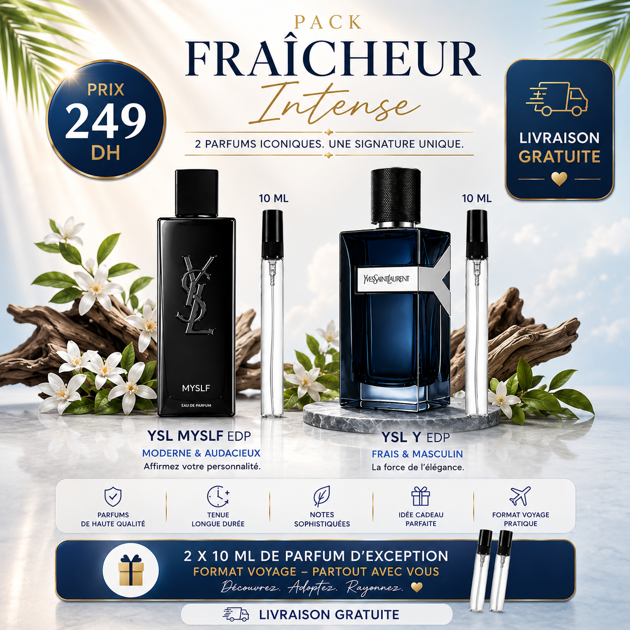 Pack 10 ml ysl myslf + 10ml y edp